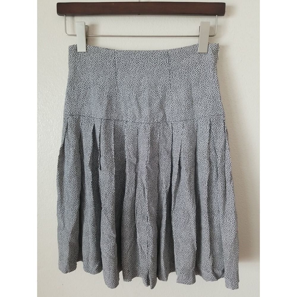 Vintage Mondi Pleated Skirt Women's XS‎ Black White Polka Dots Knee Length